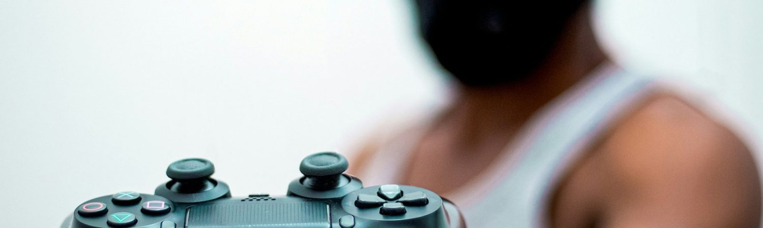 A person holding a video game controller